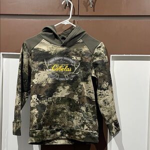 Cabela's Kids Camouflage Hoodie with Yellow Logo